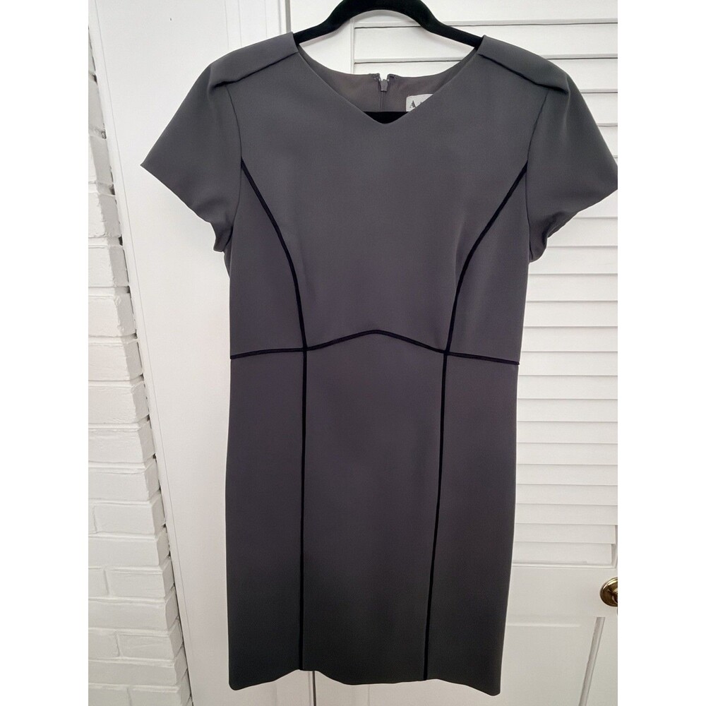 Ava & Aiden Navy Blue Dress Size 10 Sheath Business Quiet Lux Nautical